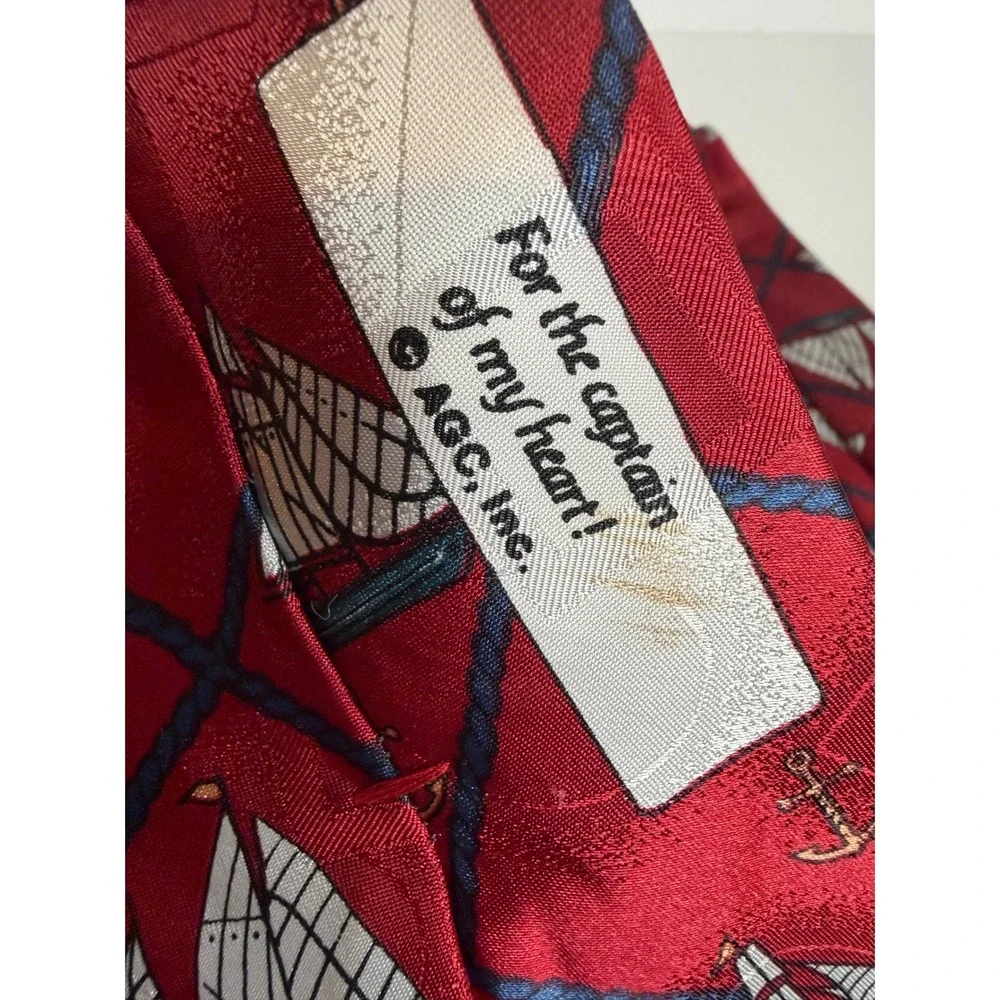Captain‎ of My Heart Sailboat Anchor Necktie Red Nautical Tie Thinking of You